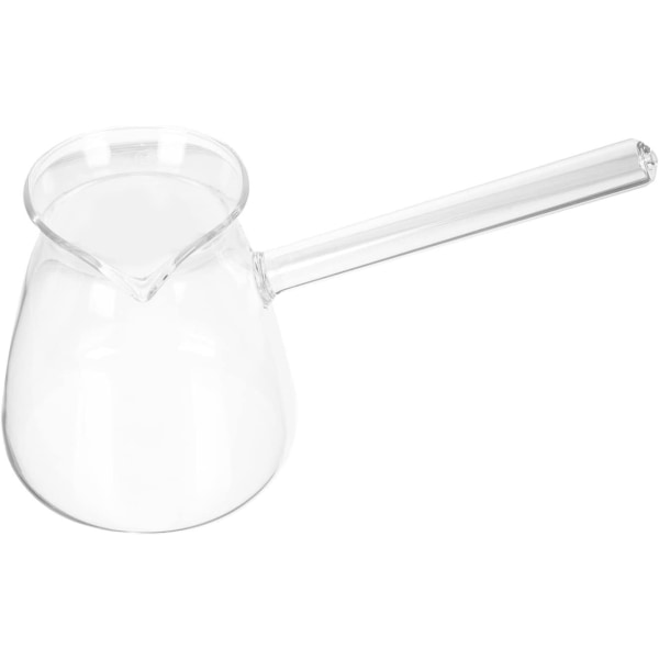 Arabisk kaffekanna i glas, turkisk kaffekanna med handtag, mjölk- och smörvärmare, kaffebryggare för spishäll, värme- varm choklad smältgryta, 450 ml