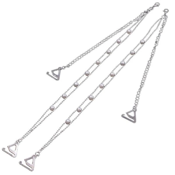 1 par imiterte perler usynlige bh-stropper/ justerbar skjønnhet ryggskulder