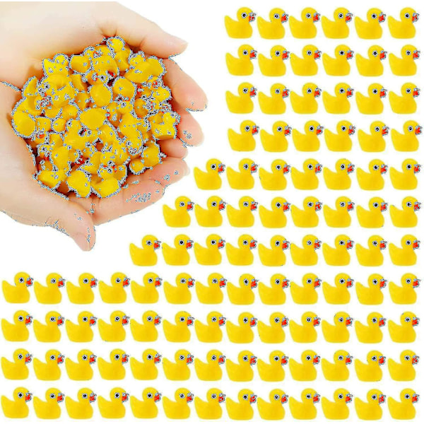 200 stk. Mini Gule Ænder Ællinger Små Ænder Havedekoration Akvarium Dukkehus Potteplanter De Rose 200 PCS