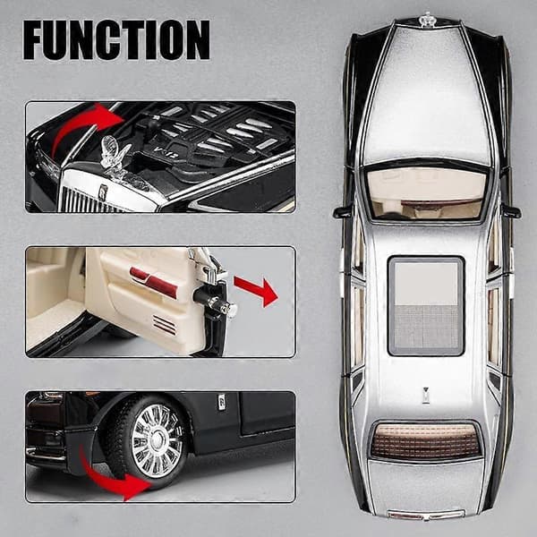 1:24 Rolls Royce Phantom Mansory Legeringsbil Støbte & Legetøjskøretøjer Bilmodel Lyd og lys Træk tilbage Billegetøj Til Børn Gaver Legetøjsbiler Black Silver