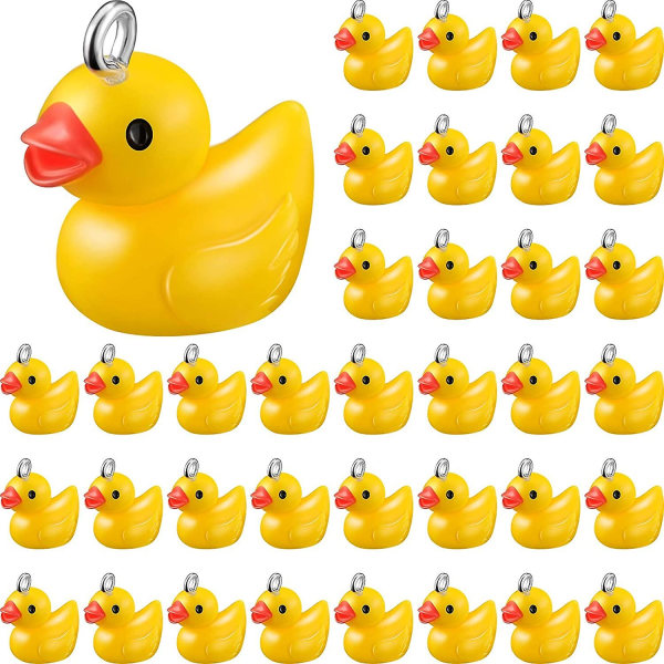 40 stycken små gula ankhängen Resin Duck Charms hänge Baby Anka hängen