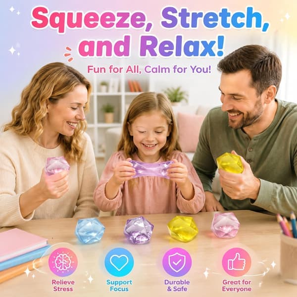 Squishy Diamantlegetøj, Søde Bløde Squishies Klemmelegetøj, Klar Sensorisk Fidget Stressaflastningsbold til Drenge Piger Voksne, Kontorfest Fødselsdag Orange Orange