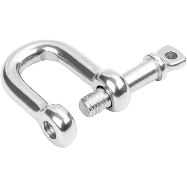 15 Pak Rustfrit Stål M4 D-Ring Skruekarabiner med Stifter - Hårdtøjs Karabiner - 4mm Tyk og 100 kg Kapacitet - Til Marin Montering, Camping