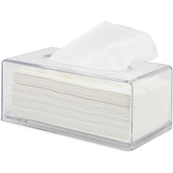 Tissue Box Holder Cover Robust rektangulær serviet Dispenser Tissue Box Cover, akryl Tissue Holder Box Tissue Storage Box (klar)