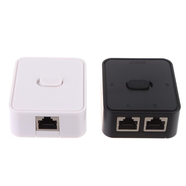 CDQ 2-ports Gigabit netværksswitch RJ45 CAT 5/6 LAN HUB Sort