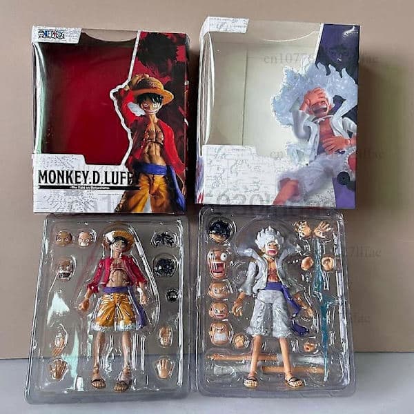 One Piece Shf Monkey D Luffy Gear 5 NIKA Actionfigur ONE PIECE Luffy Figur Rörlig Led Samlarobjekt Modellleksaker Julklapp B med låda with box