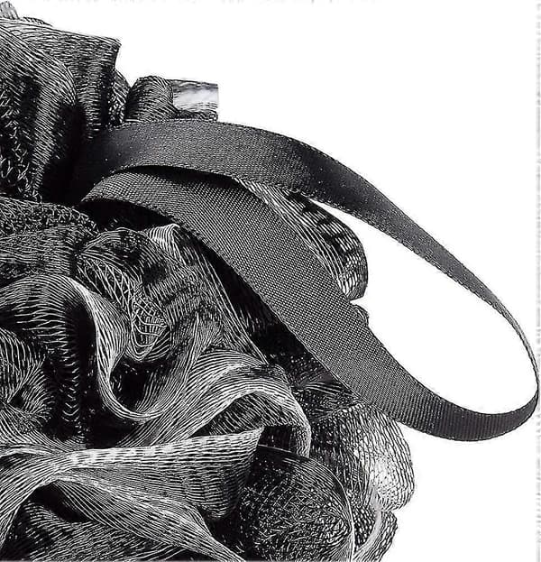 Eksfolierende Kropsbørste Pouf Skrubber Svamp Bold Mesh Bade Loofah Sort 6-pak Gave