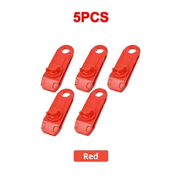 10/8/5 st Presenningsklämma Markis Tältklämma Kapell Spänne Käkgrepp Utomhus Camping Krok Ankare Vindtätt Rep Hulling 5 PCS Red China