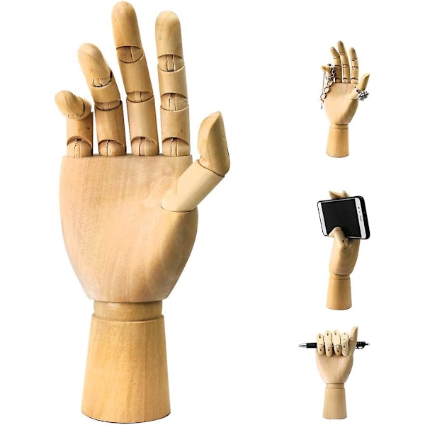 Wood Art Mannequin Hand Model Statue,sketching,painting And More Pen Holder/phone Holder-(female Hand) 10 Inch (right,10 Inch)