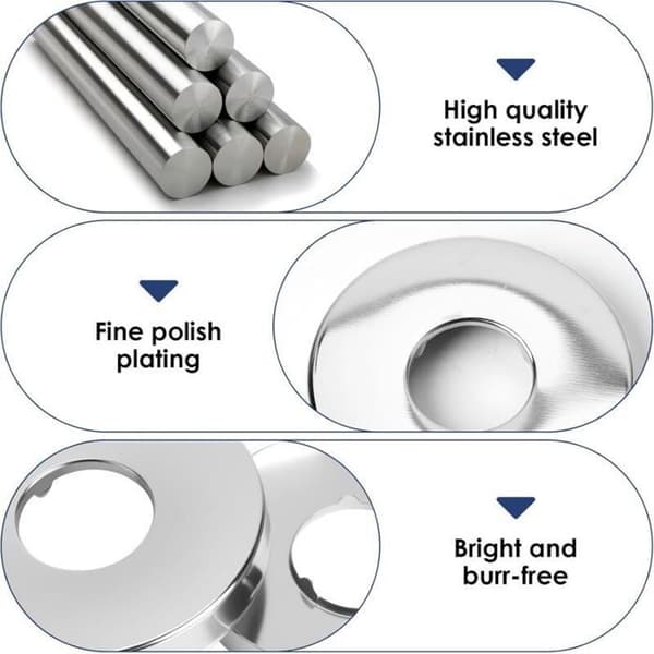 Bruserafdækninger i rustfrit stål - LUSKYKA® - 304 rustfrit stål - Dimensioner: Ø70mm x Ø27mm x 10mm