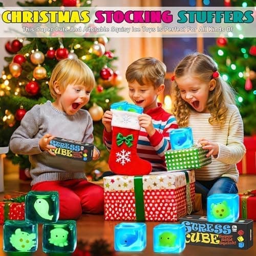 Stress Cube Squishy Fidget Legetøj Børn Voksne - Lysende Krabbe Squish Legetøj Sensorisk Legetøj til Børn med Autisme Stressbolde til Børn Klemme Crab02
