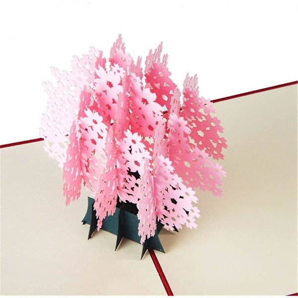 Kirsikankukka Pop Up -kortti, vuosipäiväkortti, 3D-onnittelukortti, Pop Up -kortti vaimolle äidille tyttöystävälle, Pop Up -syntymäpäiväkortti, äitienpäiväkortti, lahjakortti