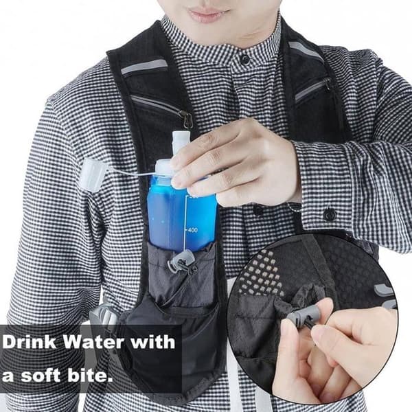 Hydration rygsæk - løbevest med reflekterende design - let og komfortabel - til løb, vandring,