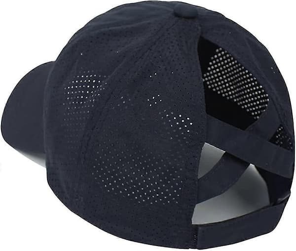 Baseballkeps med korsad hästsvansöppning för kvinnor Navy