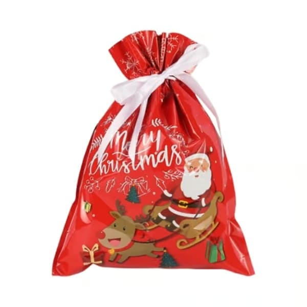 15-pack julklappspåsar med dragsko, blandade storlekar och färger