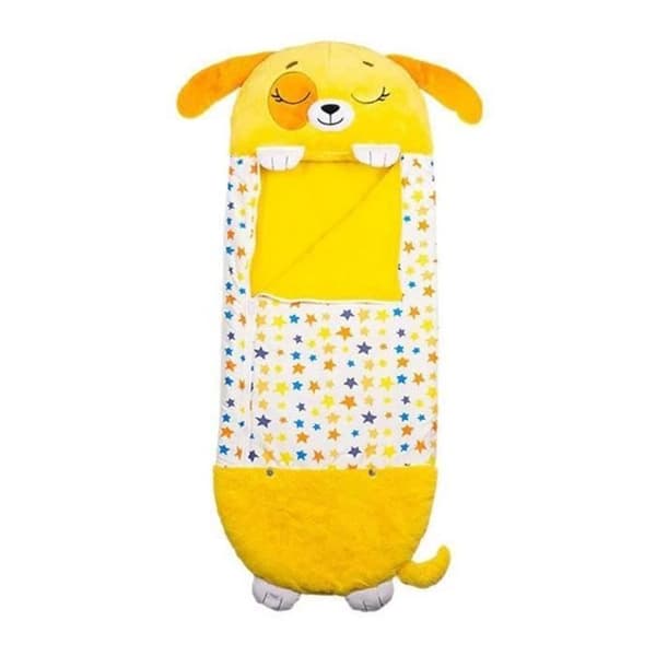 Rektangulær børnesovepose - Happy Nappers - Gul - Bomuld - Integreret pude