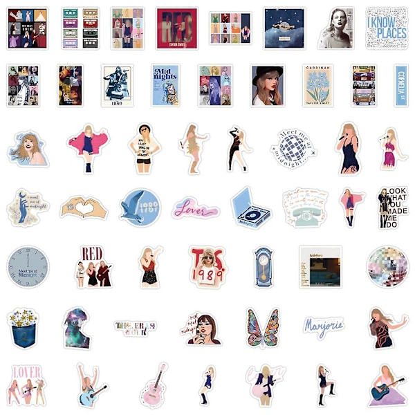 100 stk./sæt Taylor Swift Stickers Legetøjsdekal til Vandflaske, Laptop, Skateboard, Hjelm, Bildekaler, Perfekte Gaver til Taylor Fans Swiftie B