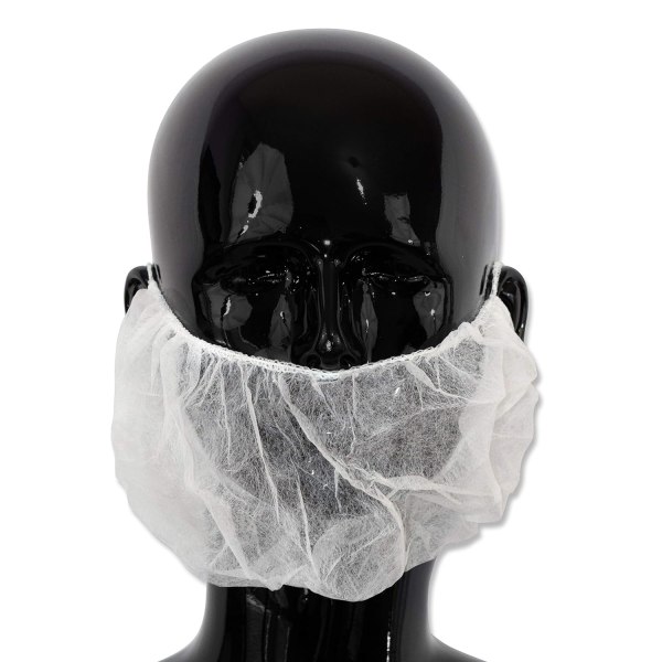 100 x Simply Direct White Beard Snoods Disponibel Hygiene Facial Hair Protector -
