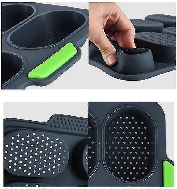 Silikoneform Brødbageform, Mini Baguette Bageplade, Bolle Bageform, Non-Stick Silikone Baguetteform, Non-Stick Perforeret Plade, Brød Sprødhed