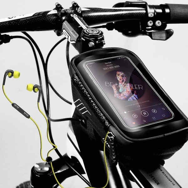 Fahrrad Rahmentasche Wasserdicht, Empfindlicher Tpu Touchschirm Farhrradlenkertasche, Oberrohrtasche Handytasche Geeignet Fr Iphone , Samsung Huawei B
