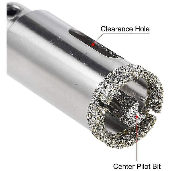 Diamantborebit til glas, hulsav, centerstyret borebit til 20 mm glas, keramiske fliser