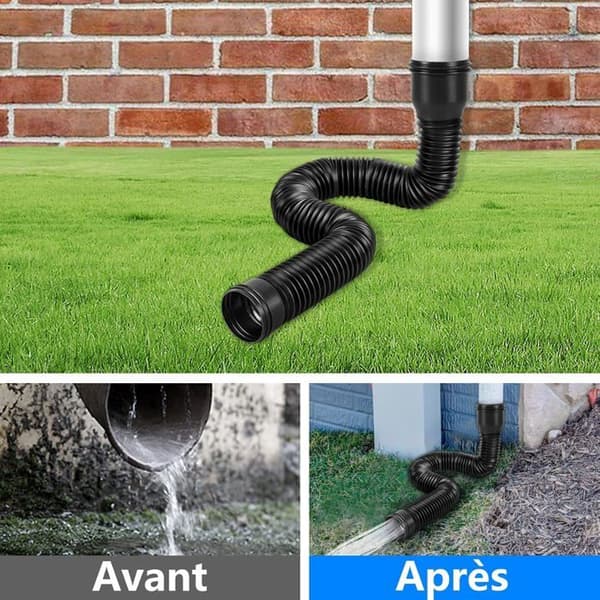 Flexibel stuprörsförlängningssats – Passar 90/100 mm stuprör, justerbar längd 35–100 cm (svart, 2-pack)