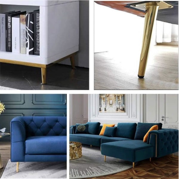 4 stykker møbelben, DIY-møbler metallbord skråstilte ben, møbelskapføtter Sofaføtter Skråvinkel, for bord (10 cm)