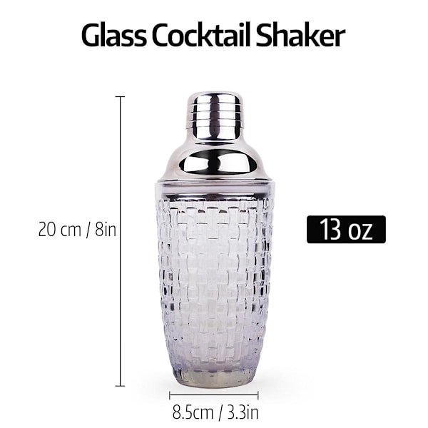 13oz Glas Cocktail Shaker Sæt - Glas Shaker Til Cocktails, Drinkshakers Cocktail Og Cocktail Sh