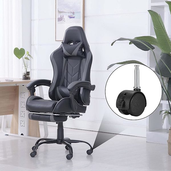 Svingbare hjul med brems, 1,5 tommer kontorstolhjul med brems, nylonhjul for kontorstol, divan seng, sofa, med metallplast hylse (1