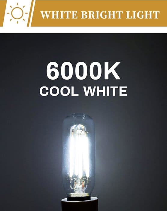 40W erstatning glødepære til emhætte, E14 T25 LED 4W emhættepære, hvid, 6000K, pakke med 2