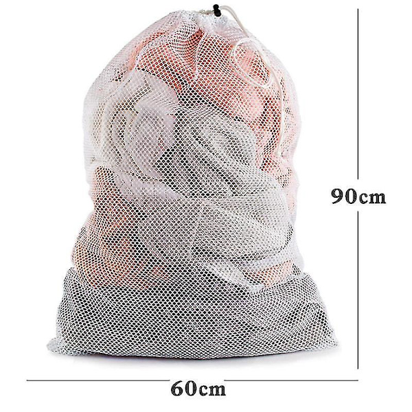 Stor klesvaskpose 60x90 cm Hvit 2-pakning