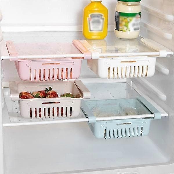 Oppbevaringsboks Organizer Kjøleskapsskuff Plast Oppbevaring Hvit