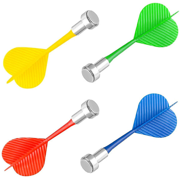 Magnetiske Dartpile 12-pak, Udskiftningspile Sikkerheds-plastikpile til dartspil, Rød Gul Grøn og Blå