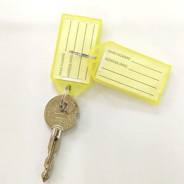 40 kpl värikäs muovinen etiketti avaimenperä Matkalaukku Nimitarra Tag Avaimenperä Luokittelu Avaimenperät (10 kpl vaaleanpunainen, 10 kpl sininen, 10 kpl keltainen, 10 kpl vihreä)