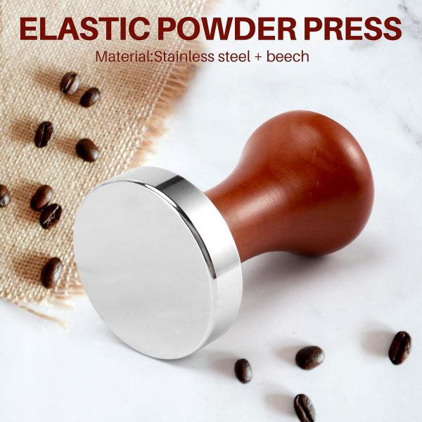 51mm Espresso Tamper ruostumaton teräs 304 Spring Kahvijauhepuristin Tasapohjainen Kahvijauhepapu Pr