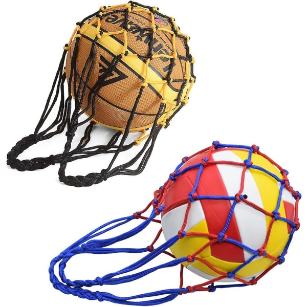 Boll Nätväska, 2 st Bärbar Mesh Bollväska Boll Nät Förvaring Mesh Väska Volleyboll