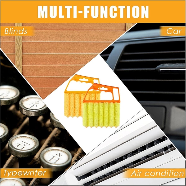Vinduspersienner 7 Finger Støvfjerningsverktøy Håndholdt Vindusskodder Mini Støvfjerningsbørste Persienner Støvfjerningsbørste (2stk)