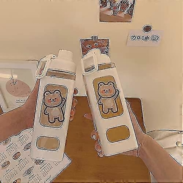 700 ml:n vesipullo pillillä, söpö urheilujuomapullo tarralla, kawaii-juomapullo