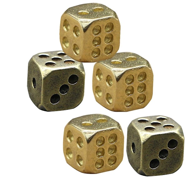 5 stk. Rpg-terninger i metal - Rollespilsterninger - Unikke 6-sidede terninger - Terninger i rustfrit stål - Terningesæt