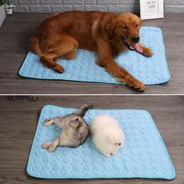 Kølemåtte til hund eller kat, sommer is-silke pude til hundehvalpe - brun