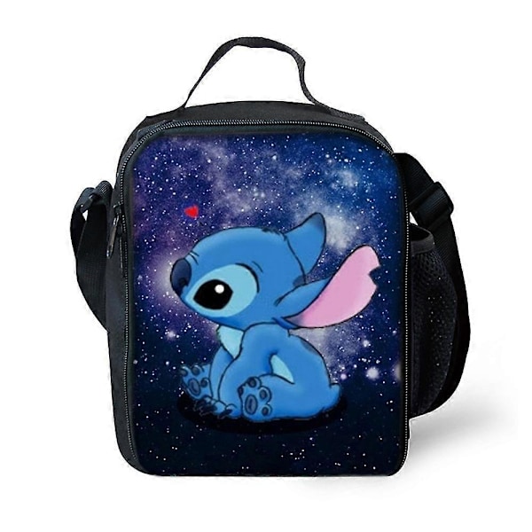 Lasten Lilo ja Stitch eristetty lounasrasia, piknikkoulu uudelleenkäytettävä ruokakassi, täydellinen kuumille ja kylmille välipaloille ja bento-laatikoille F