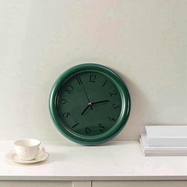 Väggklocka Tyst Klocka Modern Tyst Rustik Mode Rund Tid Klocka Liten Klocka för Vardagsrum Badrum Sovrum Inomhusinredning Green 30cmx3.2cm