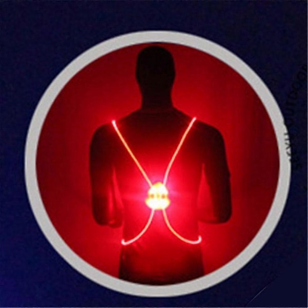 1 stk Lysende LED Refleksvest Sikkerhedsbælte Rem Natløb Cykling Glød Red