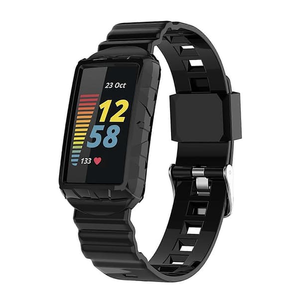 Rannekoru Armor -integroitu ranneke Fitbit Charge 5/4/4SE/3/3SE -laitteille (musta)