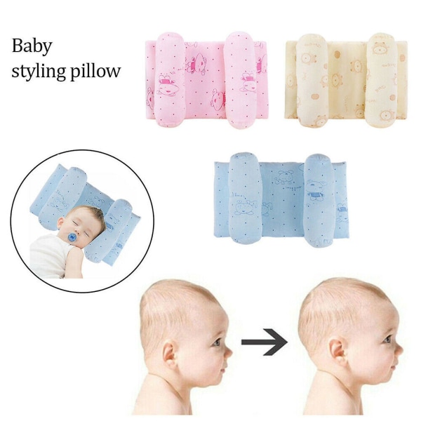 Baby pude mod deformation fladt hoved baby pude pude blød blue