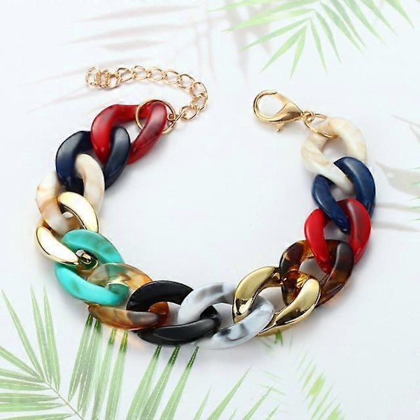 Shixin Hip Hop Overdrevet Tyk Led Kæde Armbånd Til Kvinder Ccb Materiale Store Brede Armbånd Mode Hånd Kæder Smykker S07-1