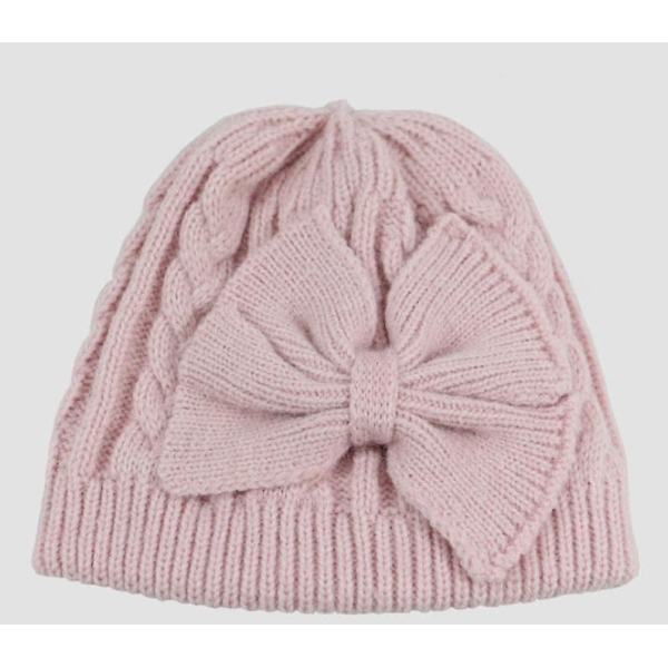 Baby Vinterhatt Med Söt Rosett, Lämplig För Barn 0-12 Månader (rosa)