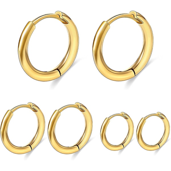 Små Huggie Hoop Øreringe til Kvinder Tiny Brusk Hoop Øreringe til Mænd 6mm/8mm/10mm 14k Guld Helix Daith Tragus Øre Hugging Hoop Øreringe Hvid Gol