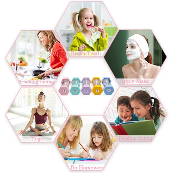Timeglas Sand Timer, Sand Timer, Timeglas Børn Timeglas Timer Timeglas Sæt Farverigt Sandur Køkken Timer Pink 30 min