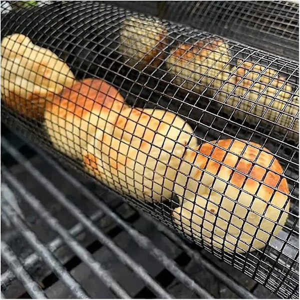 Grillkurv, udendørs grillbur i rustfrit stål